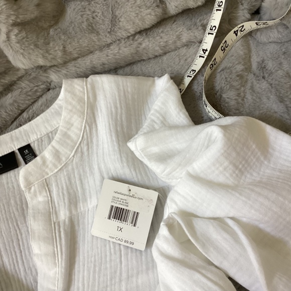 NWT White Ella Raphaella blouse size 1X - Picture 4 of 7
